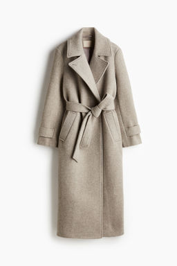 Abrigo en mezcla de lana con cinturon de anudar - H&m фото 9