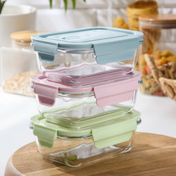 Контейнер Доляна Cook and Freeze, 380 мл, 15?11?5.5 см, с крышкой, жаропрочное стекло, МИКС