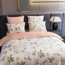 Комплект постельного белья Люкс Сатин 100% хлопок A353 Евро 4 Наволочки