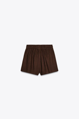 LINEN BLEND BOXER BERMUDA SHORTS