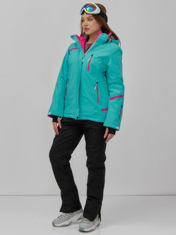 Горнолыжная куртка женская зимняя бирюзового цвета 7091Br - Chunmai фото 11
