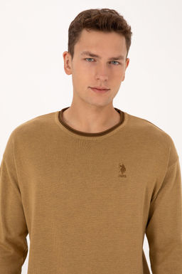 Erkek Comfort Fit Bisiklet Yaka Hardal Kazak - U.s. polo assn фото 2