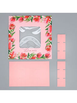 Цена за 5 шт. Коробка под 9 конфет Тюльпаны, 14.7 х 14.7 х 3.5 см - Дарите счастье фото 6