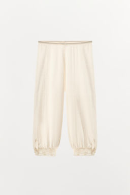 PANTAL?N PUNTO FINO ENCAJE / Crudo - Zara фото 5