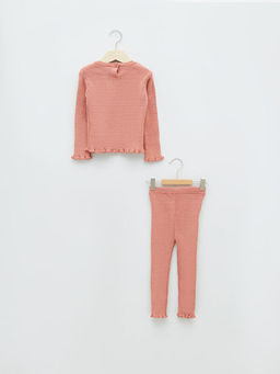 Bisiklet Yaka Uzun Kollu K?z Bebek Triko Kazak ve Pantolon 2li Tak?m - Waikiki фото 2