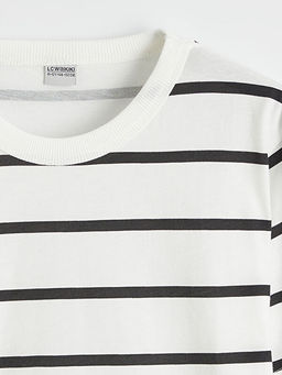 Bisiklet Yaka ?izgili Erkek ?ocuk Ti??rt