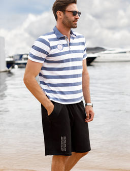 Шорты из тонкого футера с принтом