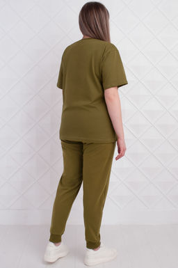 Арт. 2363 Костюм с брюками женский 50-58 (5 шт) Цвет:верх-зеленый кофе, низ-зеленый кофе - Калинка фото 8