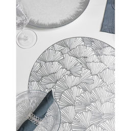 Набор салфеток сервировочных на стол Доляна Веер, d=38 см, 4 шт, цвет серебряный фото 15