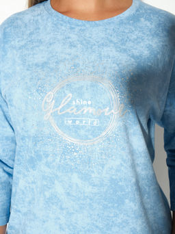 Лонгслив жен. Гламур варенка голубой