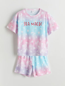 Bisiklet Yaka K?z ?ocuk ?ortlu Pijama Tak?m?