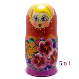 Набор матрёшек 5в 1 из дерева с ручной росписью 15см