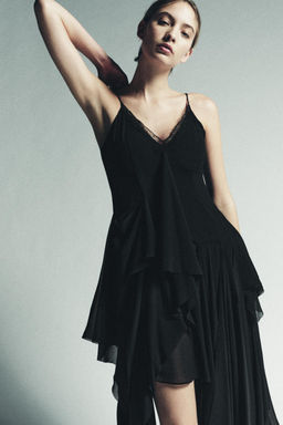 STRAPPY DRESS WITH LACE RUFFLES - Zara фото 9