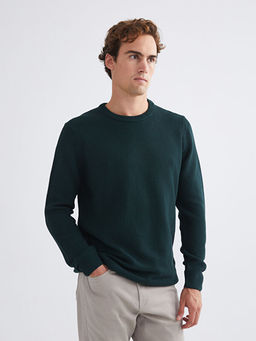 Bisiklet Yaka Kareli Erkek Triko Kazak