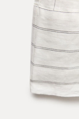 STRIPED 100% LINEN TROUSERS - Zara фото 8