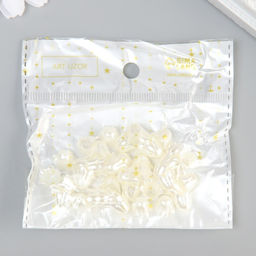 Цена за 2 шт. Бусины для творчества пластик Колокольчик жемчужный набор 40 шт. 1?0.9?0.9 см