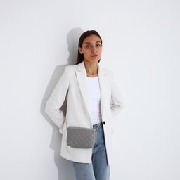 Сумка кросс-боди на молнии, цвет серый - Simaland фото 9