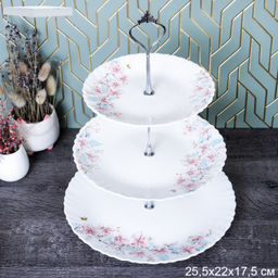 Ваза для сервировки 3-х ярусная / WG-3/LXP70/85/100 (23014) /уп 12/ Нежность