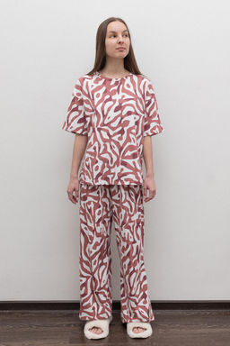 ЕП 20204/анималистичный орнамент(дикий имбирь) пижама жен (фуфайка,брюки)