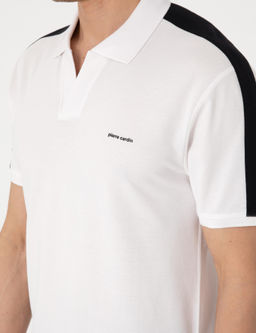 Siyah Kol Detayl_ Slim Fit %100 Pamuk Apa_ Yaka Ti__rt