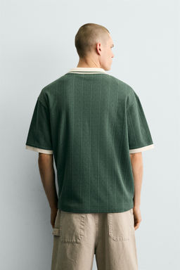 POLO JACQUARD VERTICAL BORDADO / Verde - Zara фото 3
