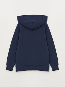 Bask?l? Uzun Kollu Erkek ?ocuk Hoodie - Waikiki фото 2