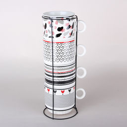 Набор кружек 200мл на подставке 1/5 7500 /КОРАЛЛ/