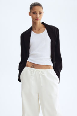 Pantal?n denim con cord?n de ajuste - H&m фото 8