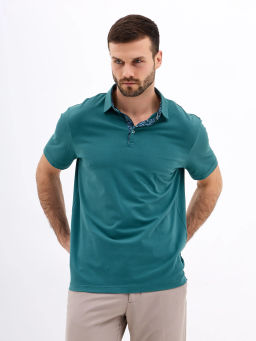 Джемпер мужской с воротником поло короткий рукав GREG G144-KO1246T-SA5124 (т.ментол)