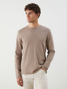 Bisiklet Yaka Uzun Kollu Penye Erkek Ti??rt