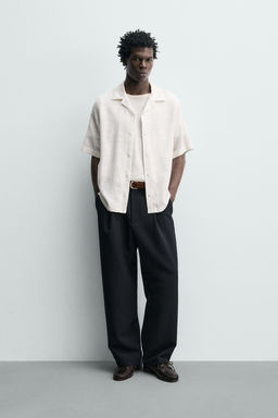 CAMISA FLUIDA ESTRUCTURA / Blanco