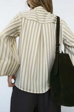 WIDE SLEEVE STRIPED BLOUSE - Zara фото 4