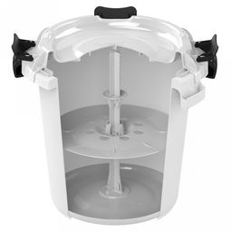 Бочка пищевая 20л, 40х38х36см, с гнетом, герметичная крышка, полипропилен (Россия)