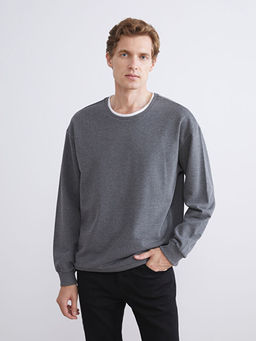 Bisiklet Yaka Erkek Sweatshirt