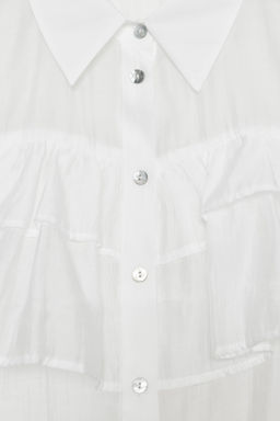 SEMI-SHEER TOP WITH RUFFLES - Zara фото 3