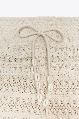 RUFFLED CROCHET SHORTS - Zara фото 7