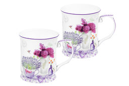 Набор 2 кружек 400 мл 12,5*9*10 см Лаванда NEW BONE CHINA