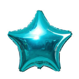 Воздушный шар фольгированный 19", звезда, бирюзовый