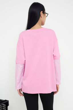 Teen Antrasit Dokuma Garni Detayl? Oversize/Genis Kal?p Uzun Kollu Orme T-Shirt TWOAW26TS00003 - Trendyolmilla фото 4