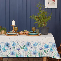 Скатерть Этель. Незабудки, 149?180 см, 100% хлопок, саржа 190 г/м?