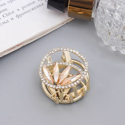 Цена за 6 шт. Крабик для волос «Флоранс галант», 3 см, золото