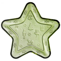 БЛЮДО СЕРВИРОВОЧНОЕ ЩЕЛКУНЧИК GREEN В ФОРМЕ ЗВЕЗДЫ, 21*21*2,5 СМ