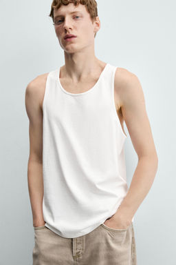 CAMISETA TANK REGULAR FIT MEDIUM WEIGHT / Blanco - Zara фото 5