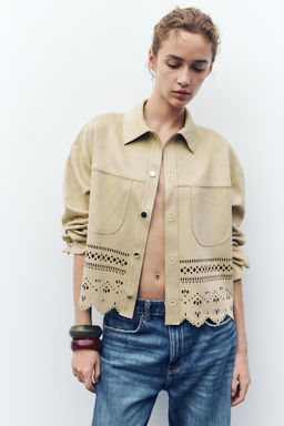 OPENWORK FAUX SUEDE JACKET - Zara фото 4