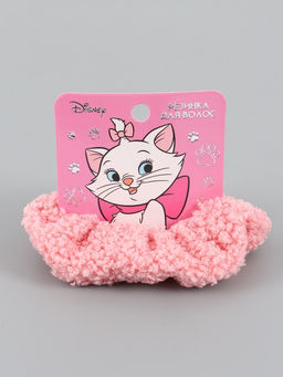 Резинка для волос плюшевая Коты аристократы, розовая