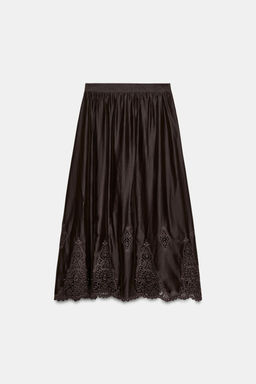 Юбка Zara миди объемная с вышивкой