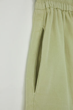 Trendyolmilla Haki Yuksek Bel Lastikli City Boy Denim Sort TWOSS25SR00215  фото 6