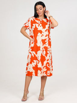 756 ЖЕНСКОЕ ПЛАТЬЕ (Оранжевый) - А-дина фото 3