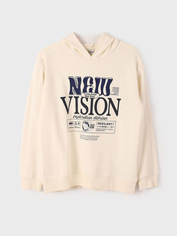 Kap??onlu Bask?l? Uzun Kollu Erkek ?ocuk Sweatshirt