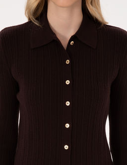Kahverengi Slim Fit Triko H_rka